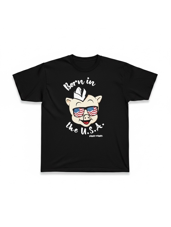 Other - Vintage Style Piggly Wiggly "Born in the U.S.A." Graphic T-Shirt - Black, Large